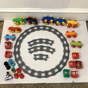 Lego Duplo Tracks Circle Trains Pieces Wheels Engine Trolley Cars Cabin Large
